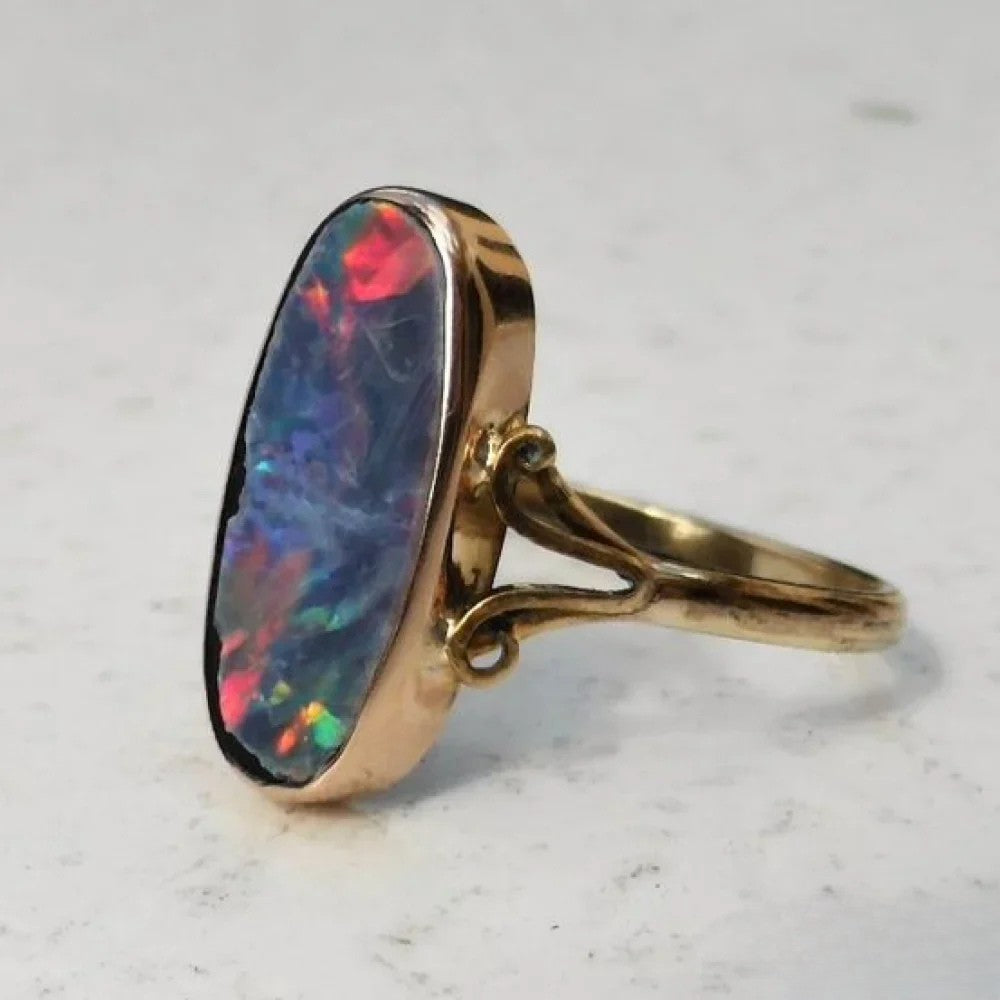Retro Bunter Opal Prsten